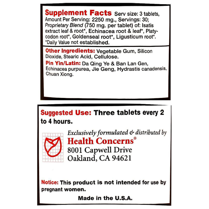 Health Concerns - Isatis Gold - 90 tabs