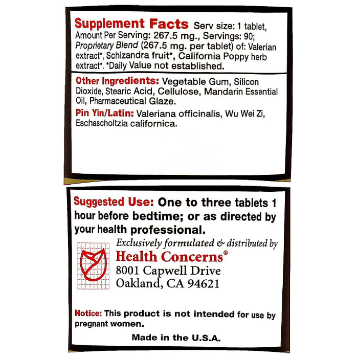 Health Concerns - Schizandra Dreams - 90 tabs