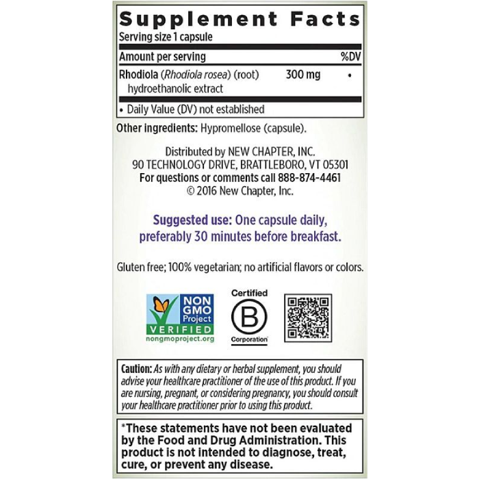 New Chapter - Rhodiola Force 300 - 30 tabs