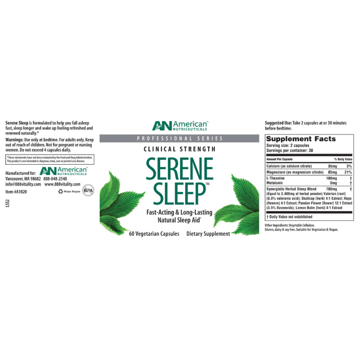 American Nutriceuticals - Serene Sleep - 60 caps