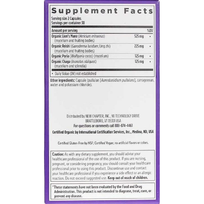 New Chapter - Mind Force Lion's Mane Mushroom Blend - 60 caps