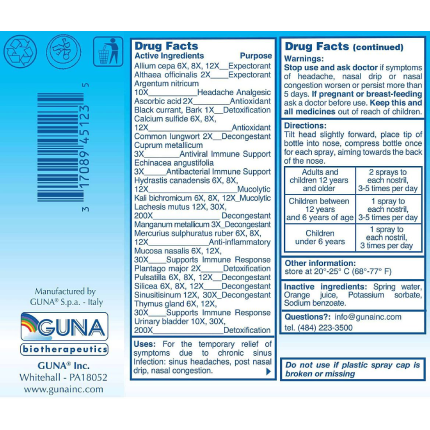 Guna Biotherapeutics - Sinus Nose Spray - 1 oz
