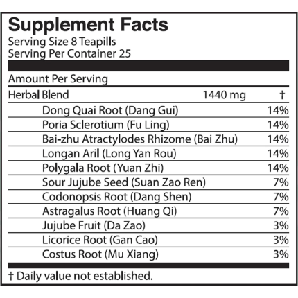 Jade Dragon - Gui Pi Wan (Tonify Spleen) - 200 teapills