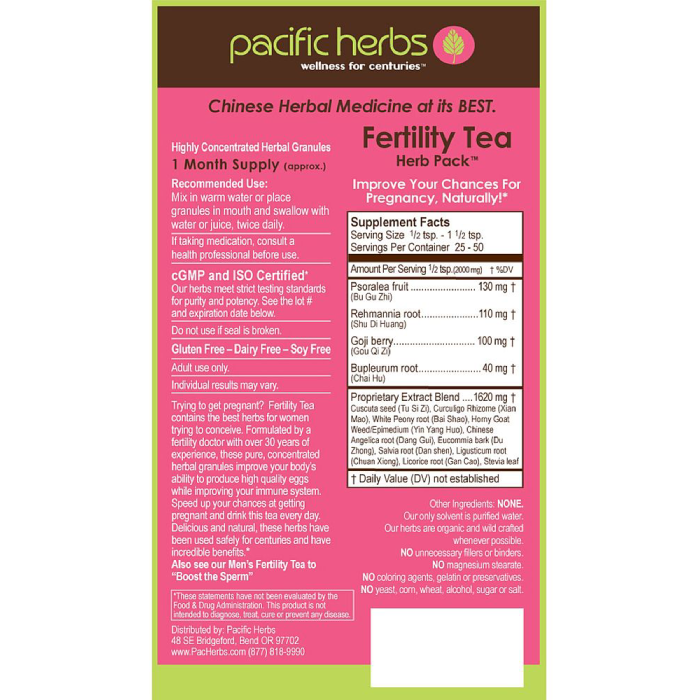 Pacific Herbs - Fertility Tea Herb Pack - 100 grams