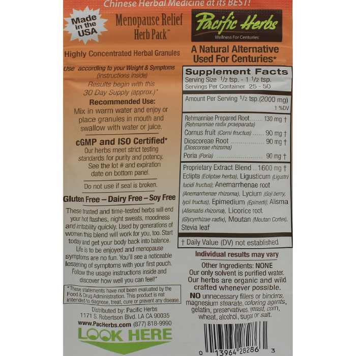 Pacific Herbs - Menopause Relief Herb Pack - 100 grams