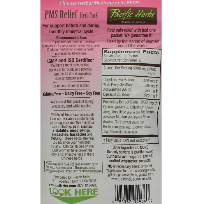 Pacific Herbs - PMS Relief Herb Pack - 5 packs
