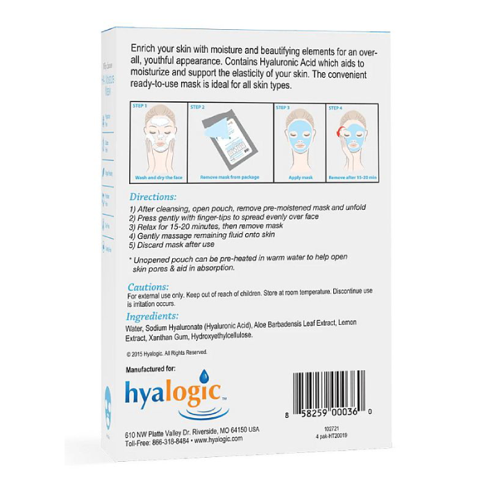 Hyalogic - Moisture Mask with Hyaluronic Acid - 4 pack