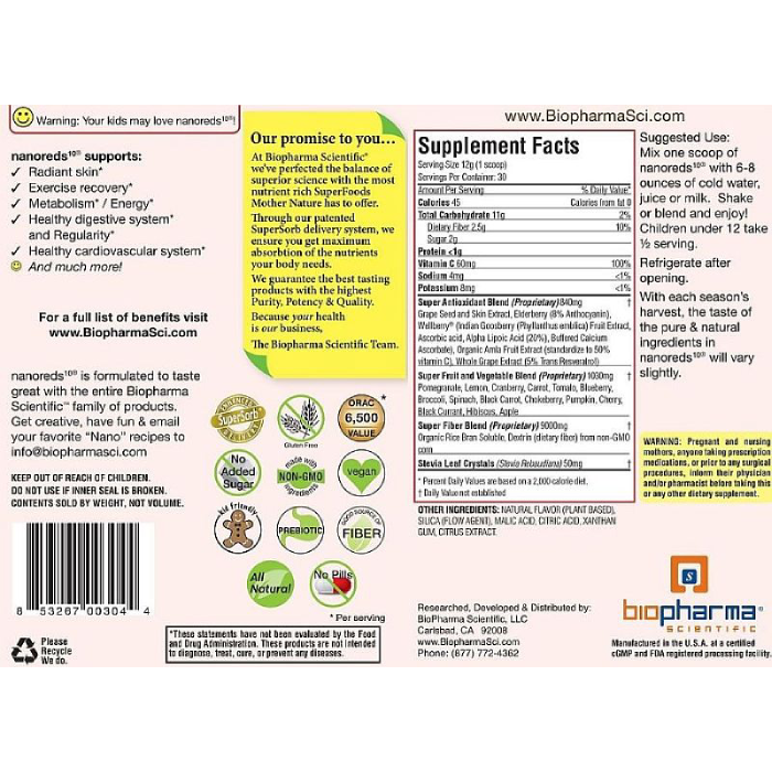 BioPharma Scientific - Nanoreds 10 Natural Berry - 12.7 oz