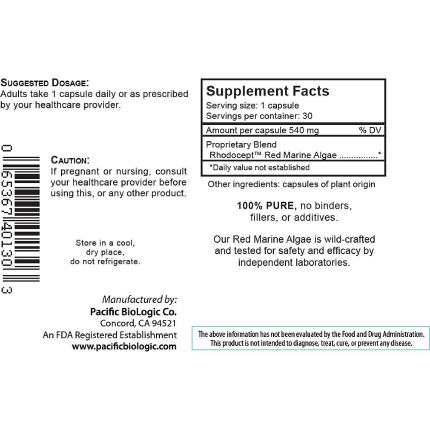 Pacific BioLogic - Red Marine Algae (RMA) - 30 caps