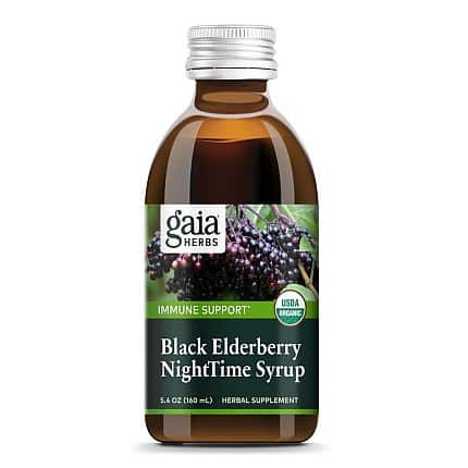 Gaia Herbs Black Elderberry NightTime Syrup 5.4 oz