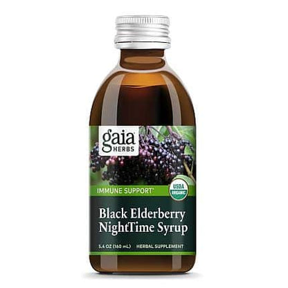 Gaia Herbs Black Elderberry NightTime Syrup 5.4 oz