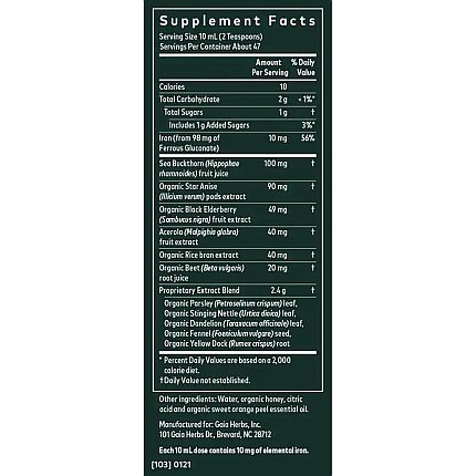 Gaia Herbs - PlantForce Liquid Iron - 16 oz