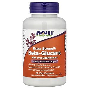 NOW Foods – Extra Strength Beta-Glucans with Immune Enhancer - 60 vcaps