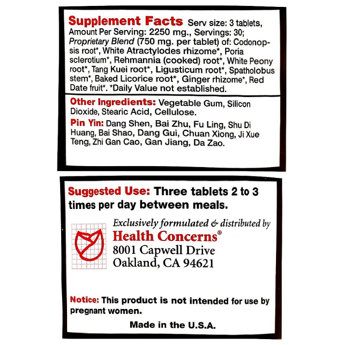 Health Concerns - Eight Treasures - 90 tabs