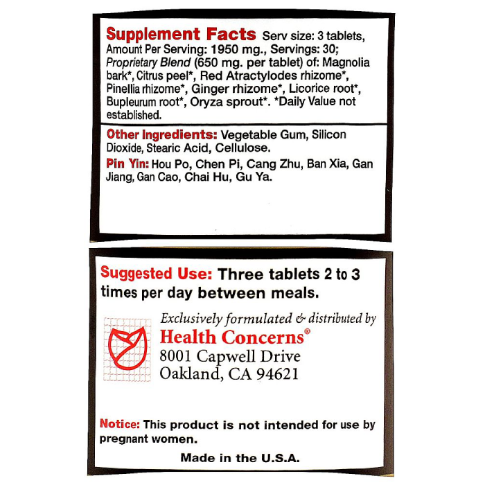 Health Concerns - Stomach Tabs - 90 tabs