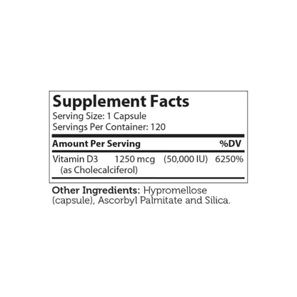 Zahler - Vitamin D3 50,000 IU - 120 caps