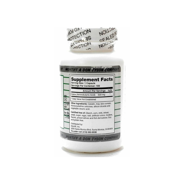 Montiff - Pure GABA 500 mg - 100 caps