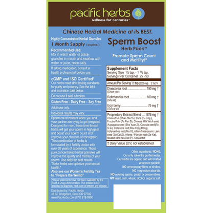 Pacific Herbs - Sperm Boost Herb Pack - 100 grams