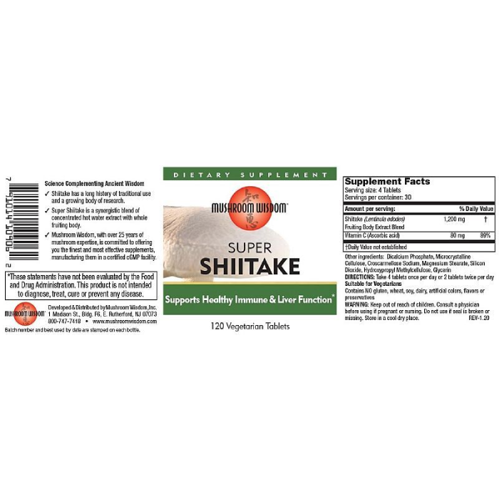 Mushroom Wisdom - Super Shiitake - 120 vtabs