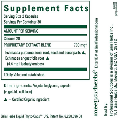 Gaia Herbs Pro - Echinacea - 60 lvcaps