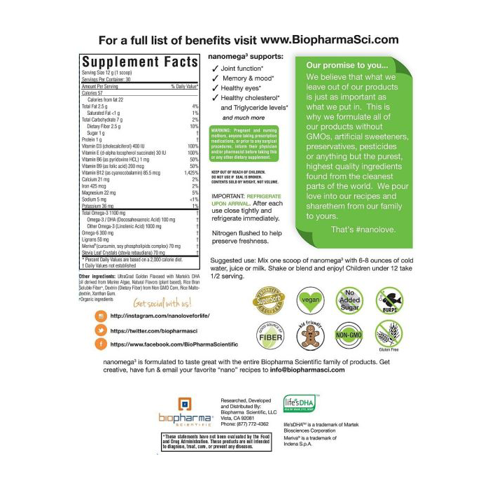 BioPharma Scientific - Nanomega3 Pineapple Orange - 12.7 oz