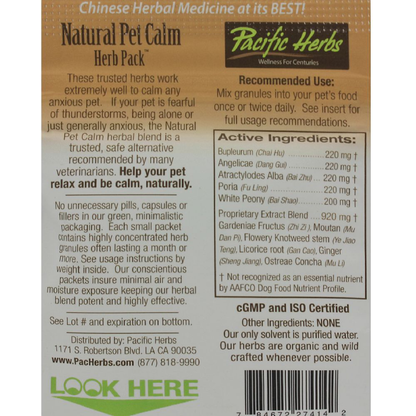 Pacific Herbs - Pet Calm Herb Pack - 50 grams