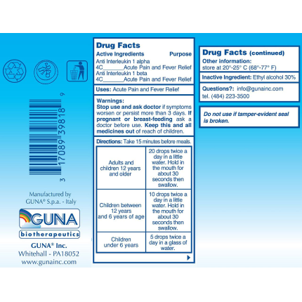 Guna Biotherapeutics - Anti Interleukin 1 (IL 1) - 1 oz