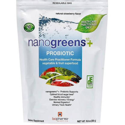 BioPharma Scientific Nanogreens 10 + Probiotic Strawberry 10.6 oz