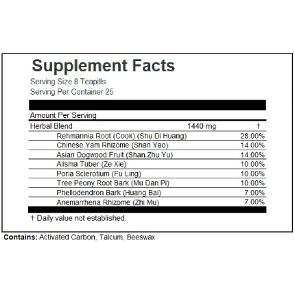 Jade Dragon - Zhi Bai Di Huang Wan (Menopause) - 200 teapills