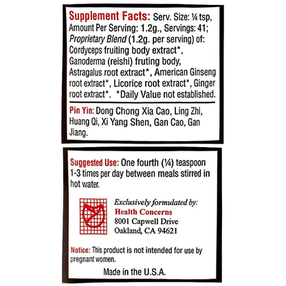 Health Concerns - CordySeng Powder - 50 grams