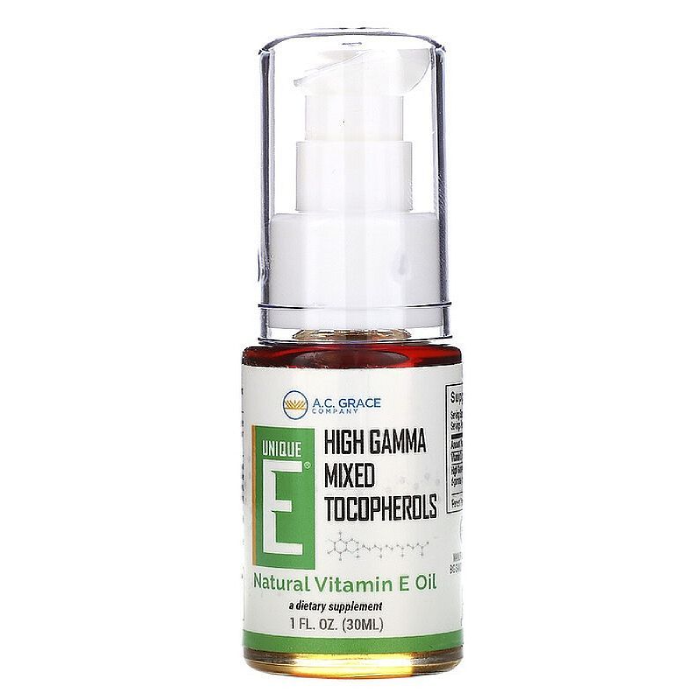 A C Grace Unique E High Gamma Mixed Tocopherol Oil 1 oz