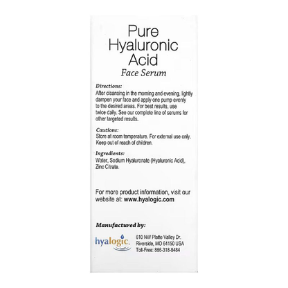 Hyalogic - Pure Hyaluronic Acid Serum - 1 oz