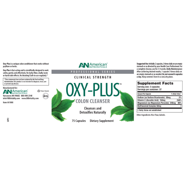 American Nutriceuticals - Oxy-Plus Colon Cleanser - 75 caps
