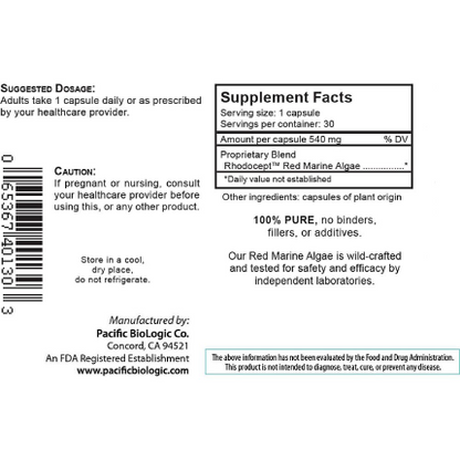 Pacific BioLogic - Red Marine Algae (RMA) - 30 caps